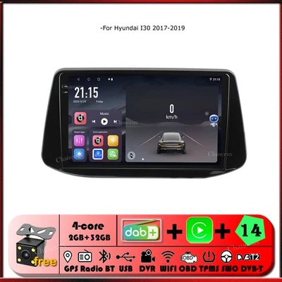 9"Android14 Head Unit GPS Navigation Radio Carplay DAB For Hyundai I30 2017-2019 - Image 1 of 4