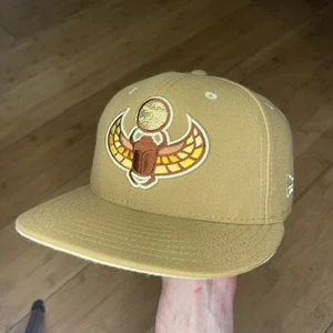 New Era 59FIFTY USA Dionic Scarab Papyrus Wheat Sand Gold Fitted 7 1/8 Hat Club - Picture 1 of 20