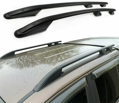 Black Roof Rail Rack Side Rail Bar Fits Mitsubishi L200 Triton 4Door 2016-2022 - Image 1 of 4