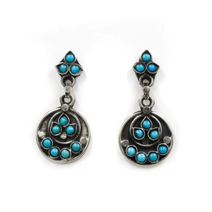 Ohrhänger Ohrstecker mit Türkisen in 925 er Silber Sterling Ohrringe EarRings - Bild 1 von 12