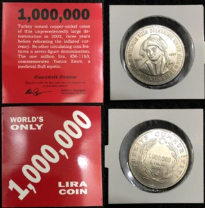 Turkey 1000000 Lira Coin 2002 - World's Only 1,000,000 Lira Coin - COA Included - Picture 1 of 4