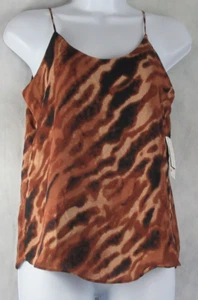 Bar III Women's Scoop Neck Camisole Top, Brown Multi Animal Print, XS - Picture 1 of 2