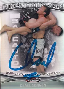 Chael Sonnen Signed 2012 Topps Finest UFC Moments Card #FM-CS Autograph 117 136 - Picture 1 of 12