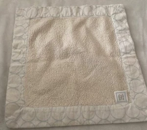 Swaddle Designs Cream Flannel Blue Circle Security Blanket Baby Lovey - Picture 1 of 3