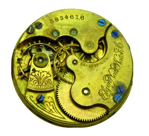 Movimiento de reloj de bolsillo vintage Elgin grado 109 talla 0s 7 joyas para reparación de piezas - Imagen 1 de 3