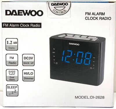 Daewoo DI-2628 220-Volt Alarm Clock Radio for Export 220v-240v Overseas Use Only
