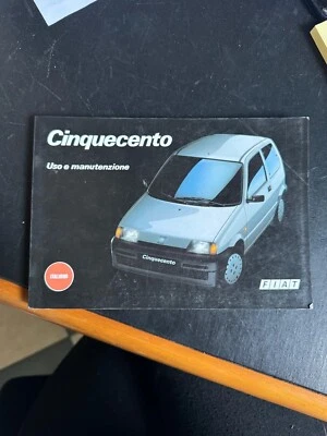 Libretto - Manuale Uso E Manutenzione Per Fiat Cinquecento - 500 Originale - OEM - Immagine 1 di 3
