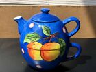 Hand Painted Individual Teapot & Lid W/ Cup Fruit Du Joaur By :CARDINAL,Inc.