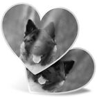 2 X Heart Stickers 15 Cm - Bw - Adult Akita Japanese Dog Animal #36626