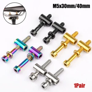 1Pair Titanium Bolts M5x30mm/40mm Bike Seat Post Fixing Ti Screws for Bicycles - Picture 1 of 12