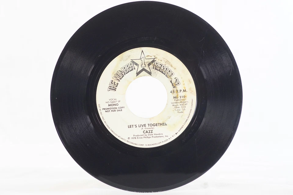 CAZZ Let's Live Together Mono Stereo PROMO Number 1 Record Co 210 45RPM Record - Image 1 of 4