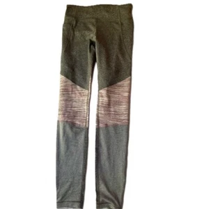 Athleta Girl Spliced Chit Chat Gray w/ Pink Tight Medium 8/10 Girls - Picture 1 of 2
