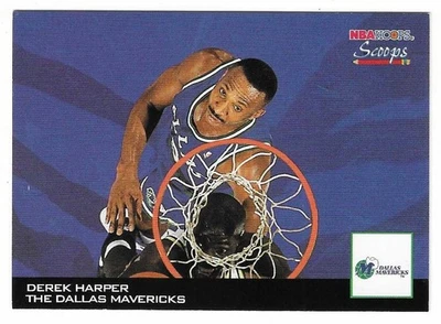 1993-94 NBA Hoops Basketball Derek Harper Scoops Trivia #HS6 Dallas Mavericks - Image 1 of 2