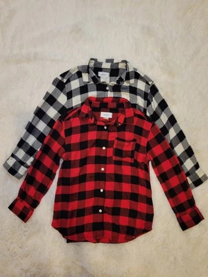 Camisa de franela a cuadros Old Navy Buffalo roja, blanca, negra niña talla S (6-7) Foto 1 de 4
