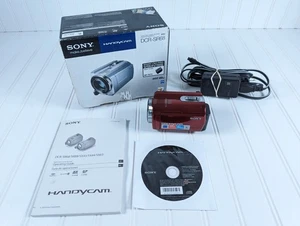 Sony DCR-SR68 80 GB Handycam Camcorder Touch Screen RED Compact Tested w/ Box - Picture 1 of 12