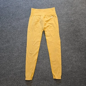 Gymshark Pants Womens Small Yellow Vital Seamless Leggings Stretch Athleisure - Picture 1 of 10