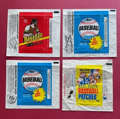 Free Ship - Topps / Fleer Major League Baseball 1972-80 Wax Wrapper - Lot of 4 - Image 1 of 2