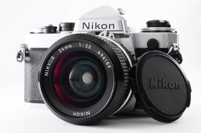 Meter Works **NEAR MINT-** Nikon FE Silver 35mm + Ai Nikkor 24mm f/2.8 FromJapan - Image 1 of 4