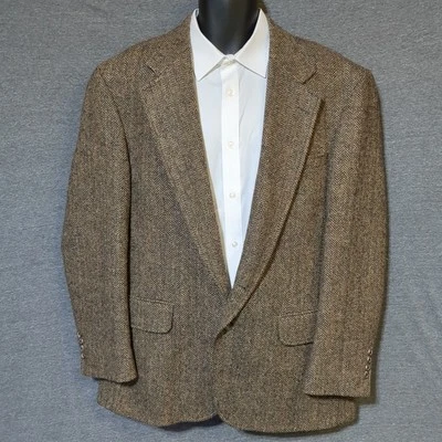 Blazer De Colección Lands End Harris Tweed 44R Raro 2/1 Rollo Delantero Ivy League Hecho en EE. UU. Foto 1 de 4