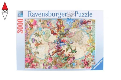 PUZZLE OGGETTI RAVENSBURGER MAPPAMONDO FLORA FAUNA 3000 PZ - Immagine 1 di 3