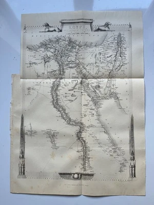 c1860 map of Egypt and Arabia Petræa antique engraving Rapkin - Imagem 1 de 4