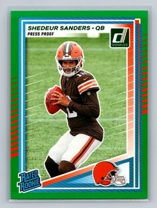 Shedeur Sanders 2025 Donruss #306 Press Proofs Green Rookie Cleveland Browns - Picture 1 of 2