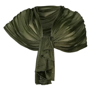 Tinta Unita Glitter SCIARPA Scialle Foulard Donna Coprispalle Cerimonia Verde - Foto 1 di 2