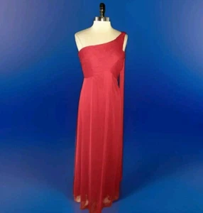 ALEX EVENINGS Size 14 Maxi Dress Red One Shoulder - Picture 1 of 6