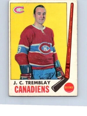 VINTAGE HOCKEY CARD 1969 MONTREAL CANADIENS J.C. TREMBLAY NO848 - Image 1 of 2