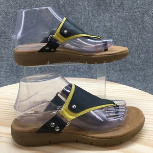 A2 by Aerosoles Sandals Womens 8 M Wip About Thong Blue Faux Leather Toe Post - Picture 1 of 18