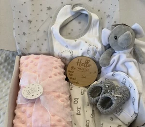 Pink Baby Gift Box Keepsake Hamper, Baby Girl Hamper, Baby Shower, Hamper Gifts, - Picture 1 of 3
