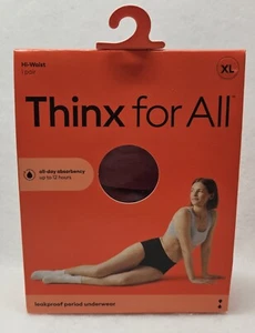 Thinx for All Women's Hi-Waist Leakproof Period Underwear, Rhubarb Red, Size XL - Picture 1 of 8