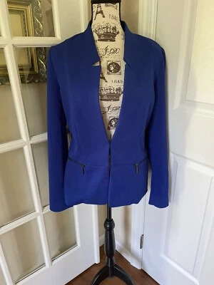 Dana Buchman Electric Blue Blazer Jacket ~ Size 6 ~ NWT ~ Zippered Pockets - Изображение 1 из 4
