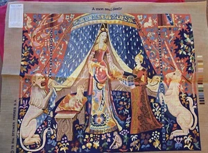 Needlepoint Canvas A Mon Seul Desir-The Lady & The Unicorn 25 1/2" H X 32 3/4" W - Picture 1 of 12