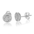 1/6 cttw Lab Created Diamond Stud Earrings in .925 Sterling Silver Prong Set