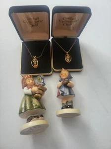 LOT of 4 Items Beautiful Vintage Gold Goebel Necklace X2 & 2X Figurines - Picture 1 of 12