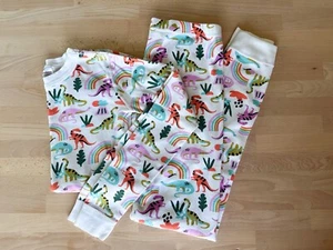 Hanna Andersson Dinosaur Girls Long John Pajamas 160 cm US 14 PJs EUC Kids - Picture 1 of 8