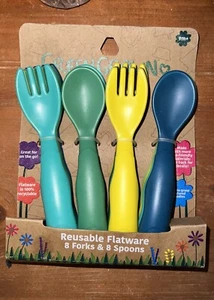 The First Years GreenGrown Non Toxic Flatware Forks & Spoons Baby Utensils - Picture 1 of 2