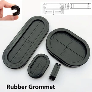 Oval Perforated Grommet Rubber Enclosed Blind Plugs For Cable Wiring Protection - Picture 1 of 9