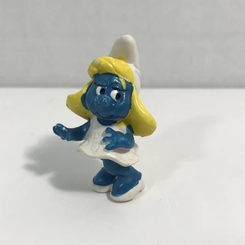 1971 VINTAGE SMURFETTE WHITE DRESS Smurf Rare Schleich PEYO MINI FIGURE Cover