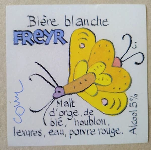 COSEY - Etiquette de Bière FREYER - signée - Picture 1 of 1