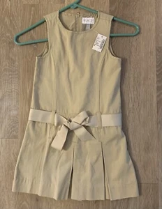(NWT) Children’s Place Girl’s Size 5 Beige Cotton Blend School Uniform Dress - Picture 1 of 8