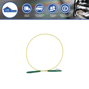 Fibre Optic Patch Cable LC APC to LC APC Simplex OS2 w/ 2mm Jacket Yellow 0.5m - Picture 1 of 4