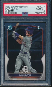 PSA 10 MAX CLARK 1st 2023 Bowman Chrome Draft TIGERS Rookie Card RC GEM MINT - Picture 1 of 3