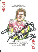 Marcus Marek The Ohio State Buckeyes Personally Autograph Buckeyes Playing Card