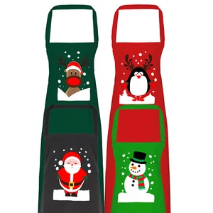 Weihnachtsschürze Santa Rentier Schneemann Pinguin Erwachsene Schürze Koch One Size - Bild 1 von 25