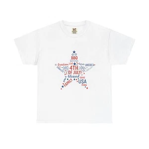 Patriotic Tee, Independence Day Shirt, 4th of July Top, BBQ Celebration T-Shirt, - Picture 1 of 53