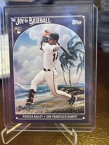Patrick Bailey 2023 Topps x Bob Ross Giants BLUE RC 50/50 COLOR MATCH BOOK END