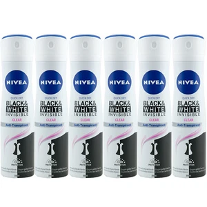 Nivea Deo Spray Black & White Invisible 6 x 150ml 48H Deodorant Antitranspirant - Bild 1 von 1