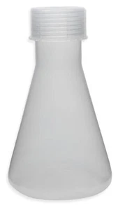 Eisco Labs 500ml Conical Flask with Screw Cap, Translucent Polypropylene - Picture 1 of 1